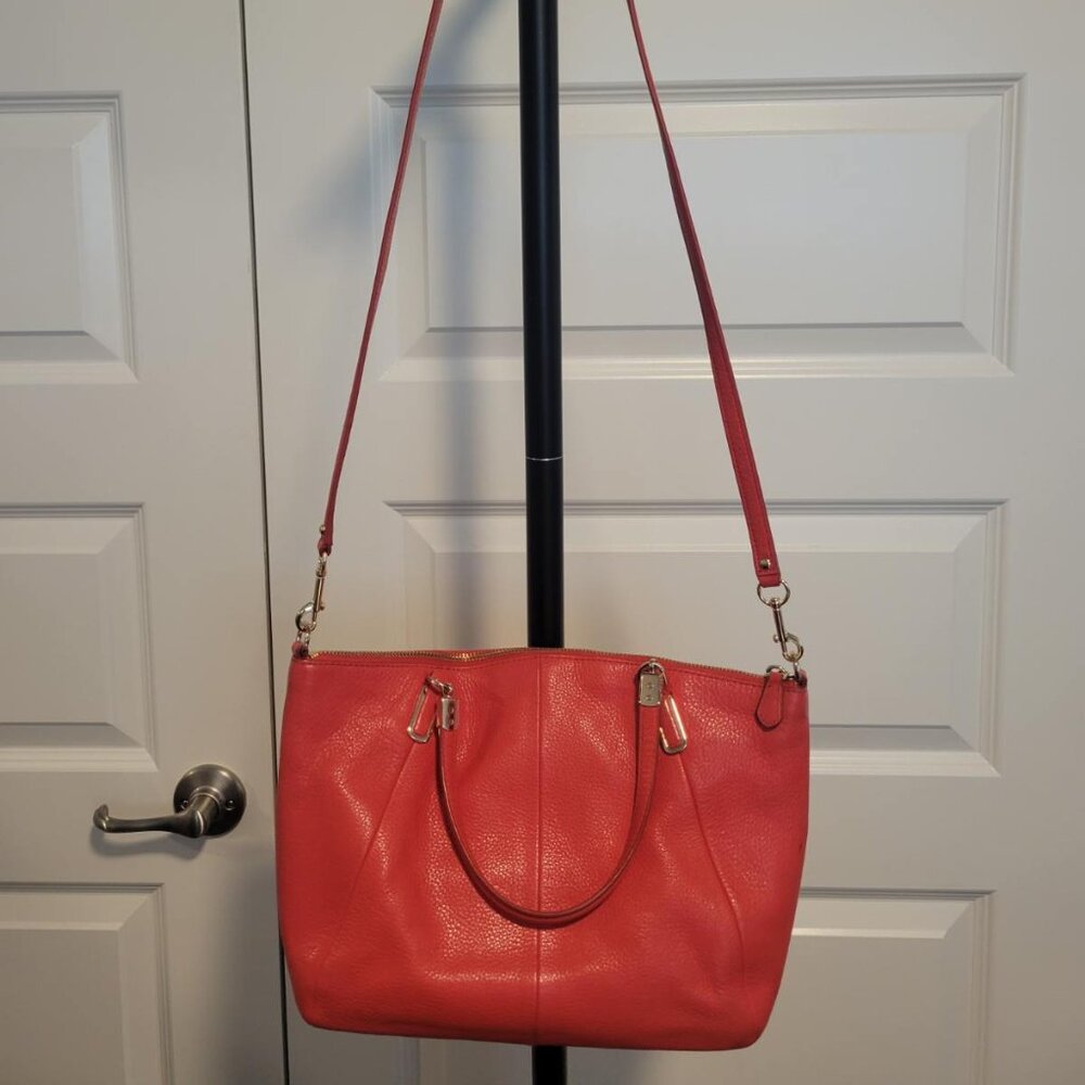 Coach Kelsey Satchel Tangerine|Orange Pebbled Leather with Dustbag - Picture 7 of 13